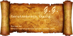 Gerstenbrein Gyula névjegykártya